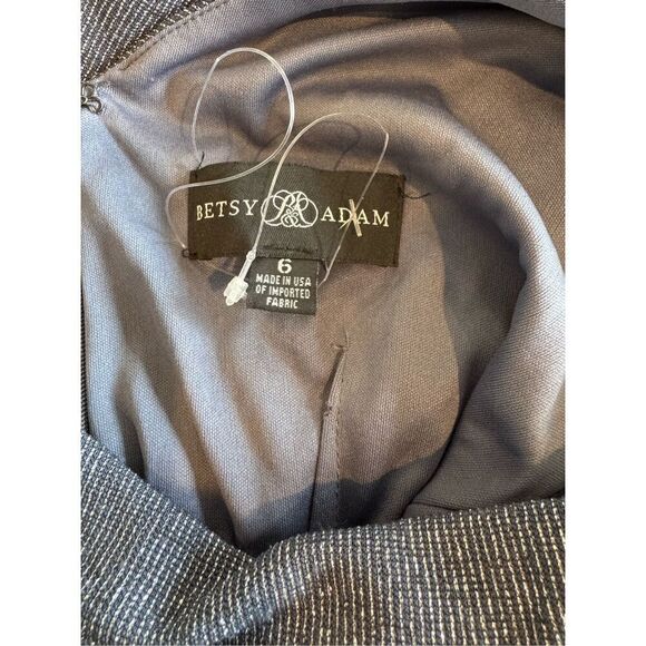 Betsy & Adam Ruched Glitter Knit Sheath Knee Length Dress Size 6 NEW - Picture 7 of 7